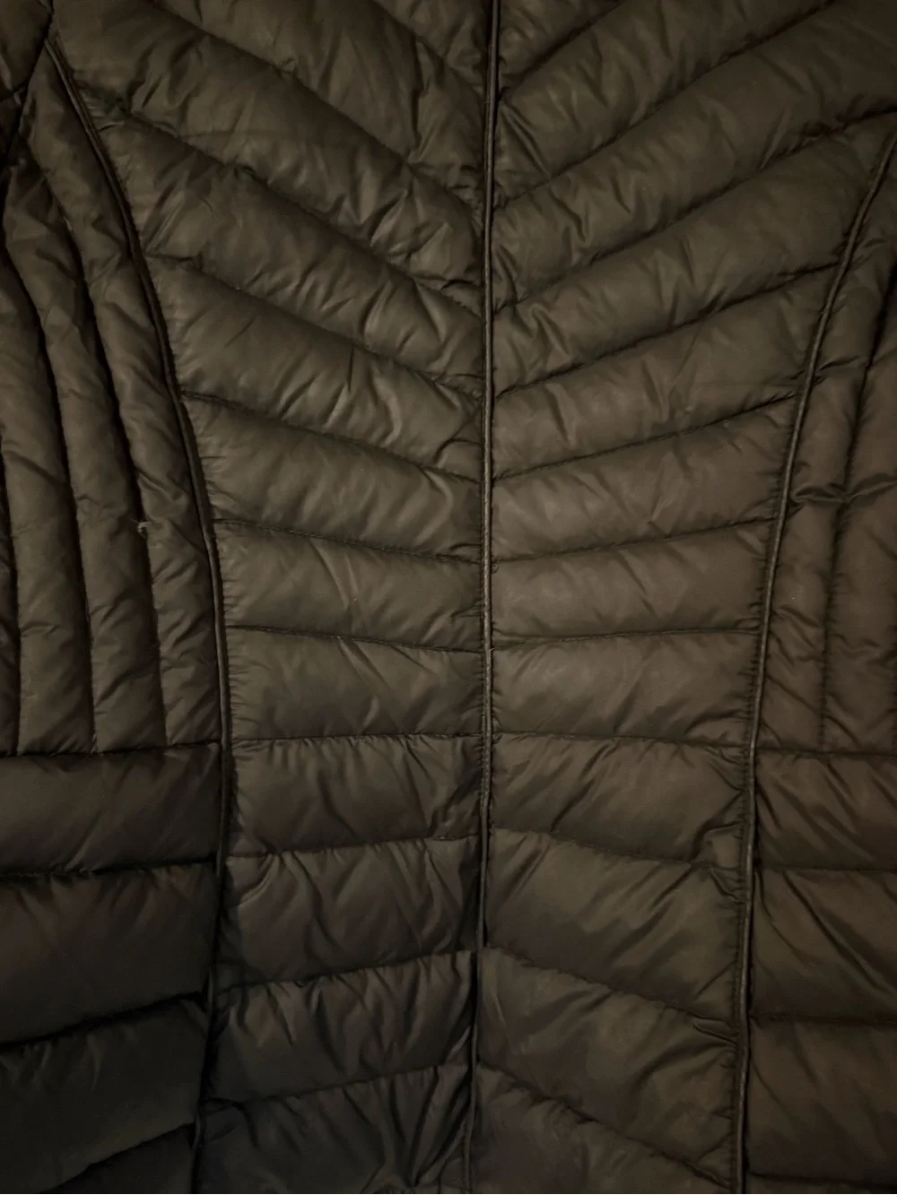 Michael Kors Black Quilted Puffer Jacket with Gold Zipper Accents